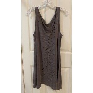 Eileen Fisher  100% Linen Sleeveless Tank Dress Womens  Size Medium Gray Sequins